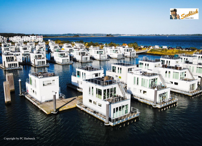Schwimmendes Ferienhaus Antares One by Seeblick Ferien ORO, rundum Wasser